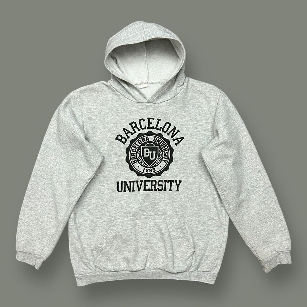 Vintage Barcelona University Hoodie 80s 90s Pullover Sweatshirt Womens Medium